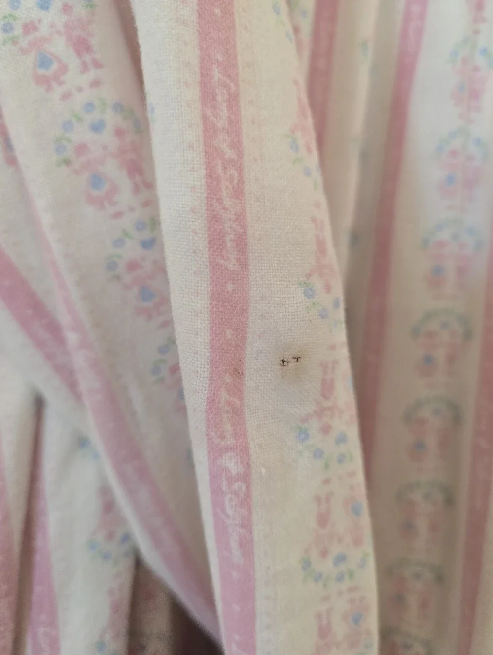 Lanz of Salzburg Nightgown Womens M Pink Floral Stripe Eyelet Lace Vintage USA